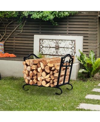 Foldable Firewood Log Rack Steel Wood Storage Holder