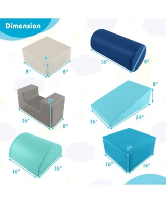 6 Pieces Foam Climbing Blocks Indoor Climb and Crawl Activity Playset with Rectangles