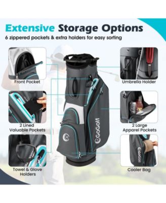 Golf Cart Bag Lightweight Portable Golf Club Organizer Bag