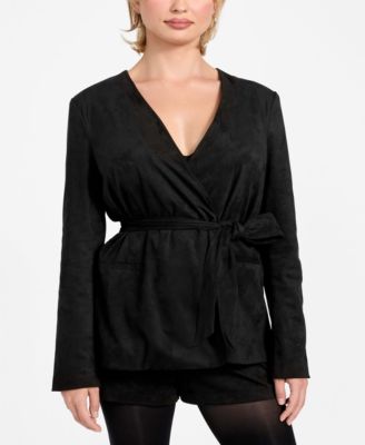 GUESS - Women's Mila Belted Long-Sleeve Blazer