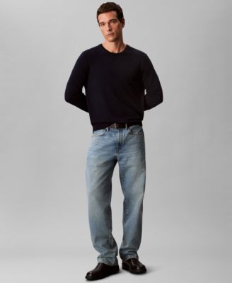 Men's Merino Wool Blend Crewneck Sweater