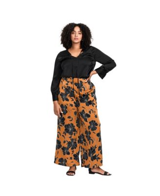 Women's Plus Size Goldi Wide Leg Satin Pant