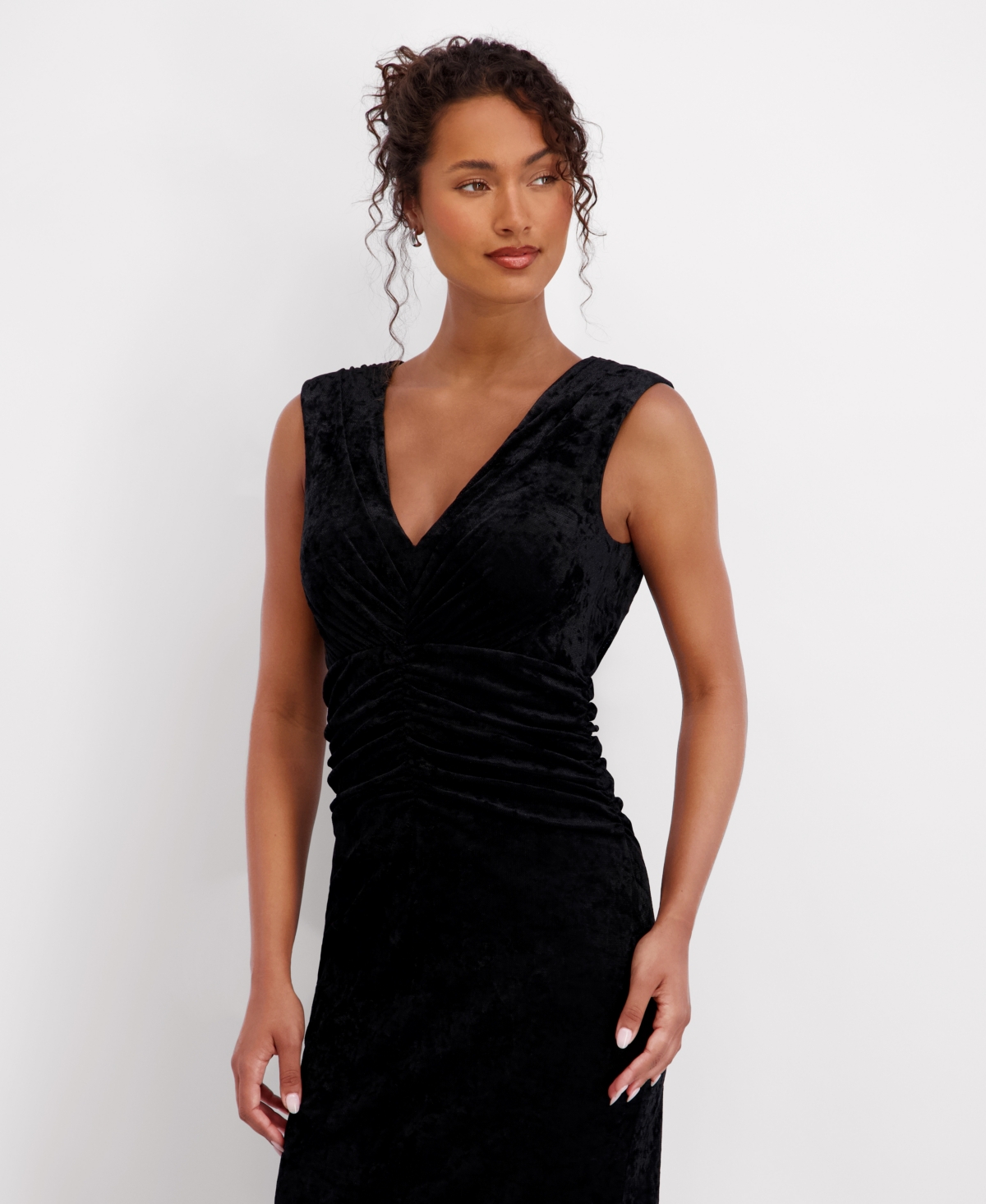 Siena Women's V-Neck Velvet Mesh Dress