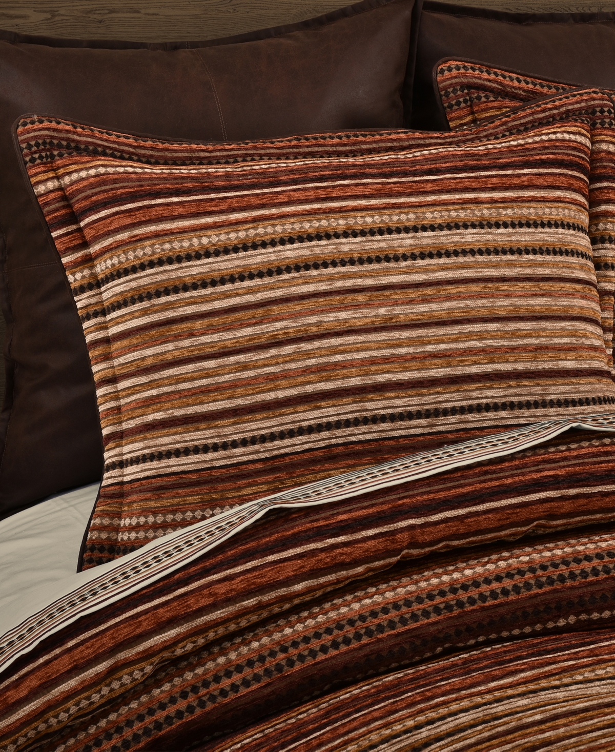 J Queen New York Sundance Chenille Stripe 4-Pc. Comforter Set