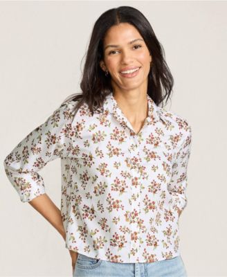 Women's No Iron Boxy Cropped Shirt