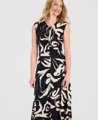 Women's Ruched-Front Midi Dress