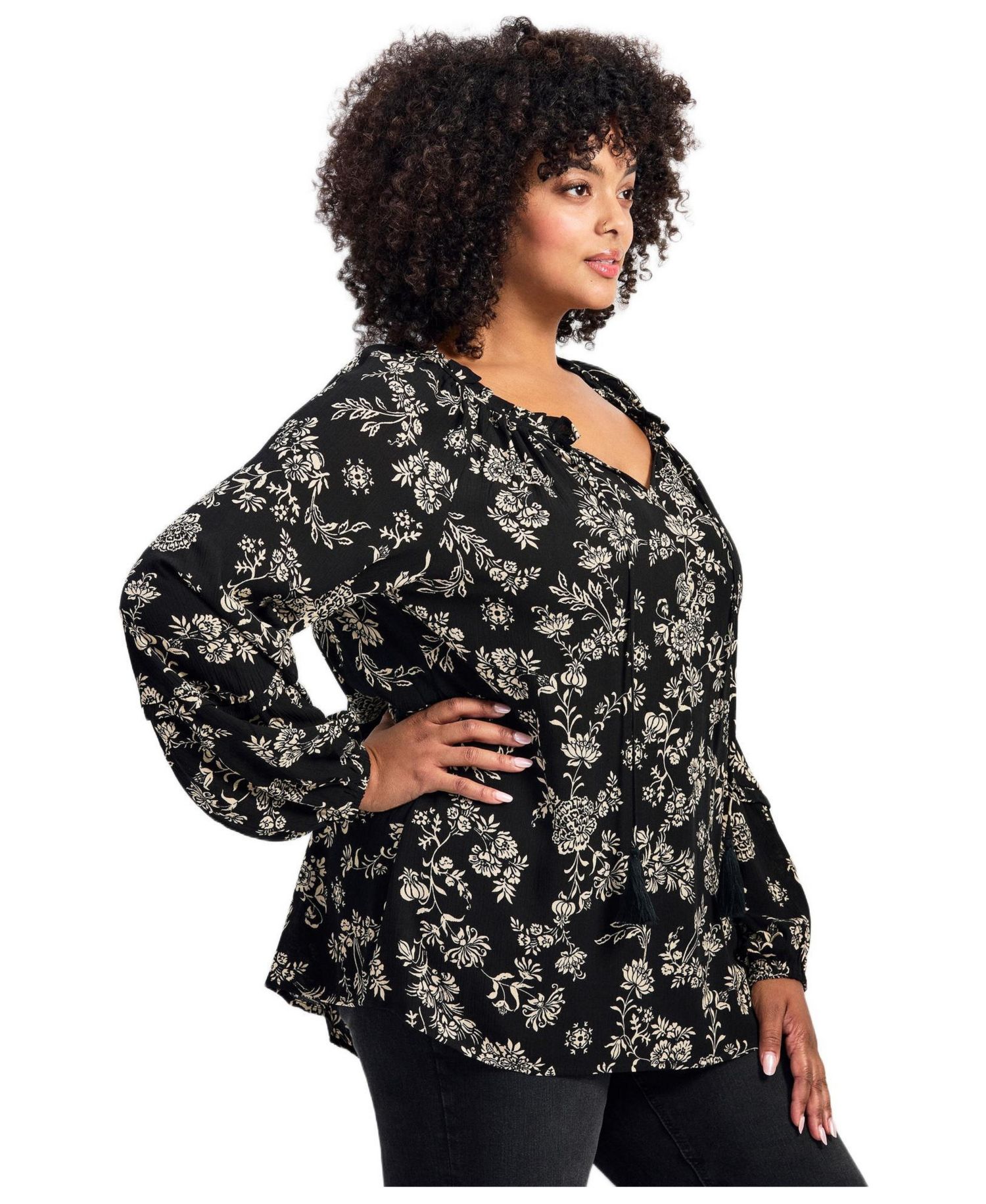 Women's Plus Size Bianca Peasant Blouse