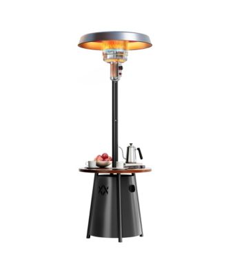 50,000 BTU Propane Patio Heater with 28" Round Storage Table and Adjustable Thermostat