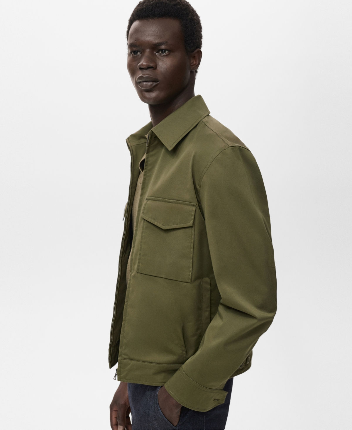 Mango Men's Pockets Cotton Jacket