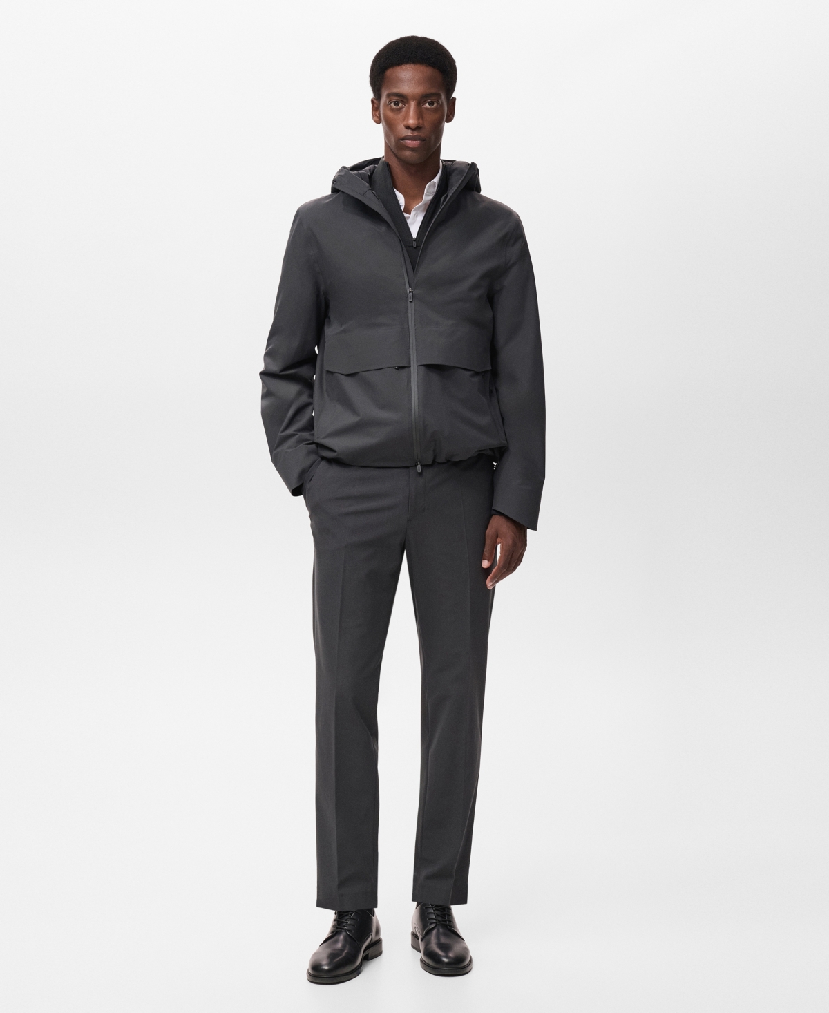 Mango Men's Water-Repellent Hooded Jacket