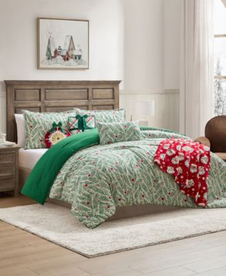 Green Branches Holiday 4-Pc. Comforter Set, King