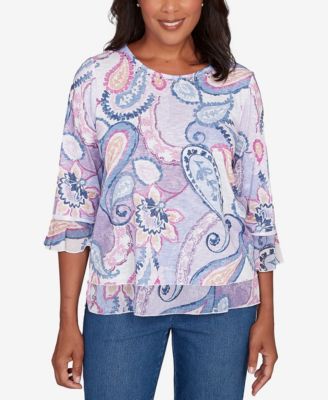 Alfred Dunner - Petite Hilton Head Paisley Layered Top