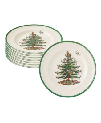 Christmas Tree Dinner Plates, Set of 8