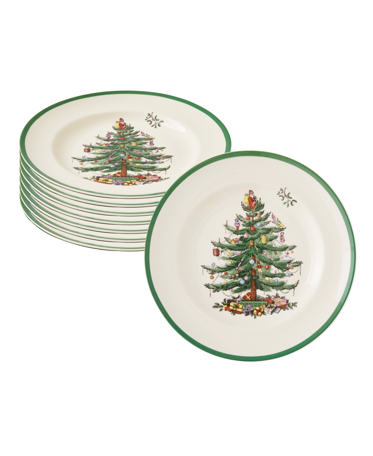Christmas Tree Dinner Plates, Set of 8