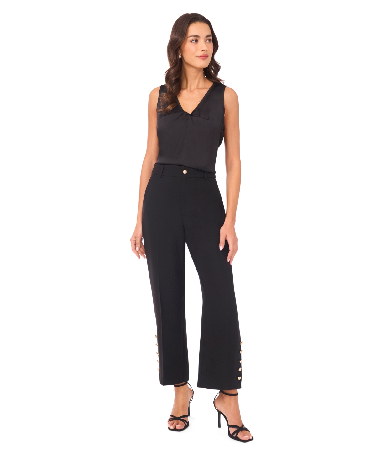 Cece Women's Cropped Straight Leg Tailored Pants In Animal Print