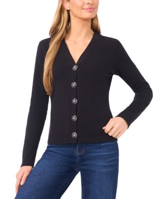 Women's Long-Sleeve V-Neck Cardigan Sweater