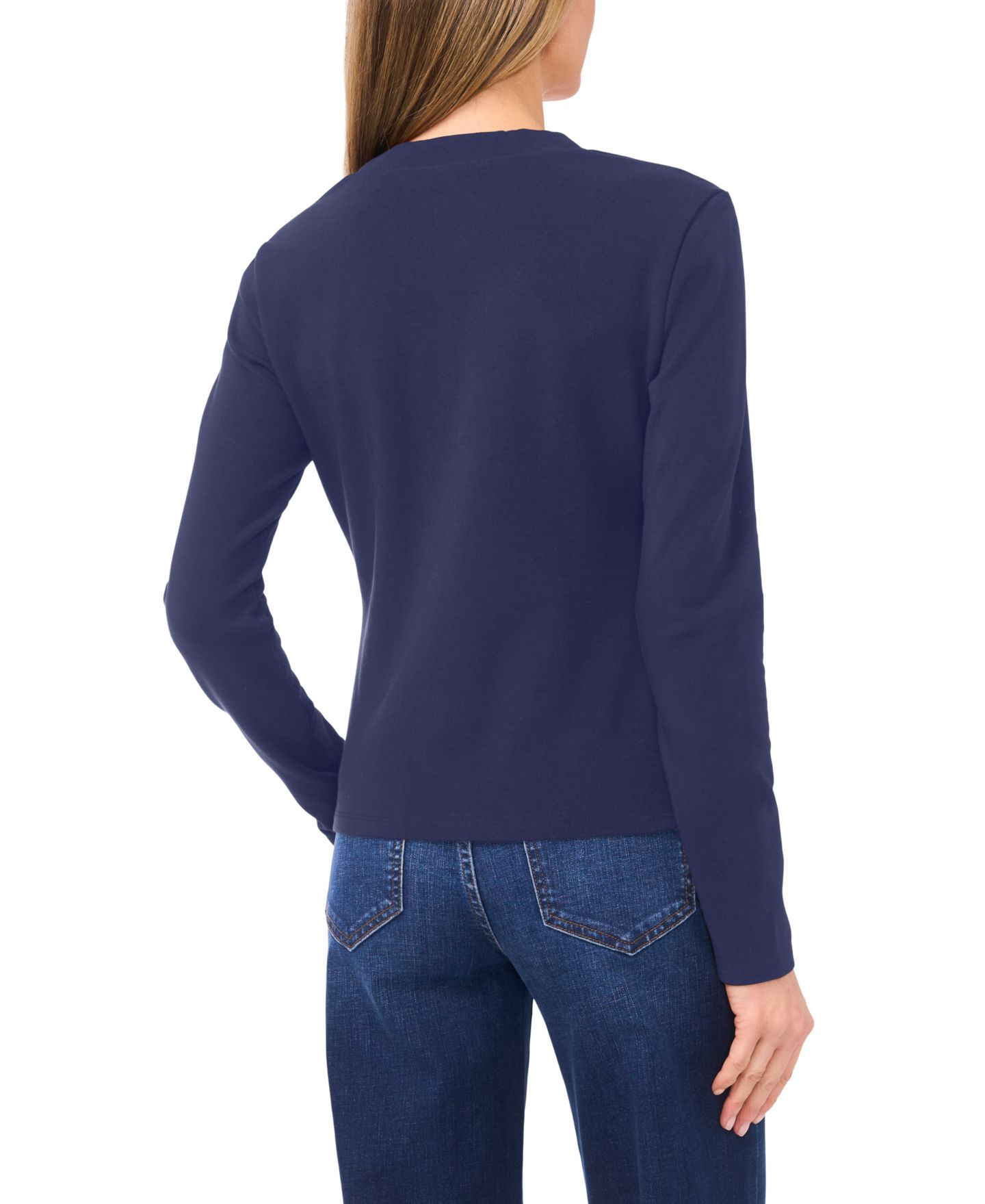 Женский кардиган CeCe Long-Sleeve V-Neck Cardigan, цвет: Тёмно-синий — фото 3