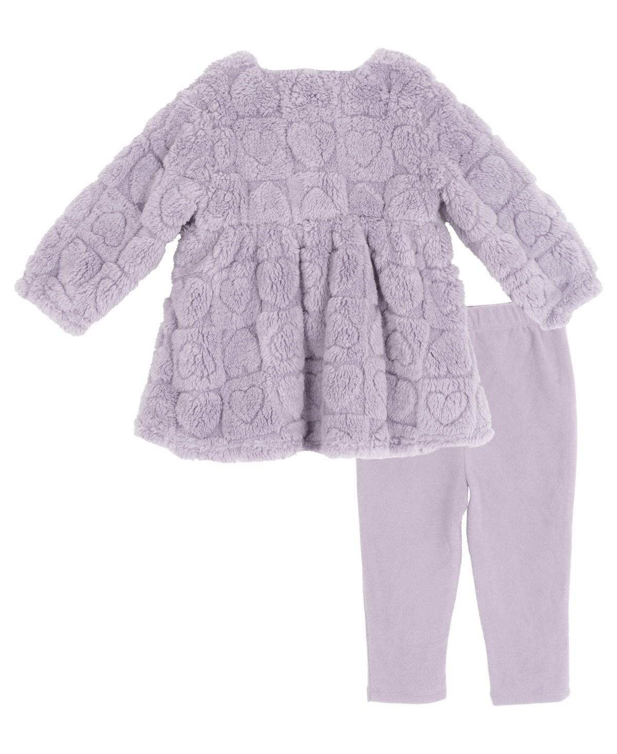 Rare Editions Baby Girls 2-Piece Heart Pattern Fleece Top and Leggings Set
