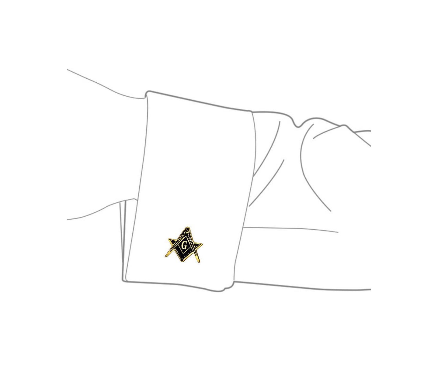 Мужские запонки Bling Jewelry Freemasons Compass Masonic Cufflinks Silver Gold Tone Stainless Steel Set-2, цвет: Золотой серебряный — фото 6