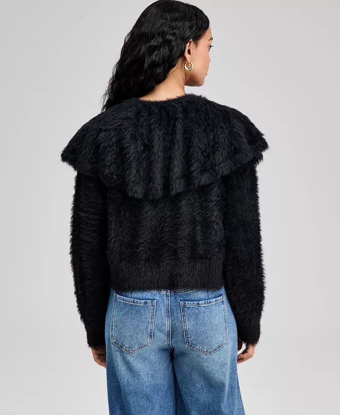 Women's Eyelash Cape Sweater - thumbnail 3