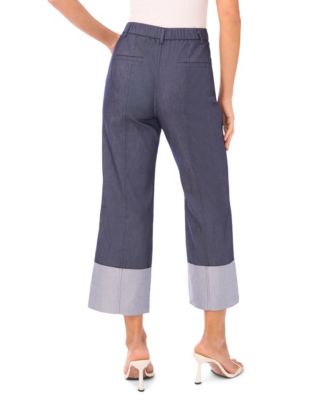 Women's Wide Cuff Straight Leg Denim Jeans