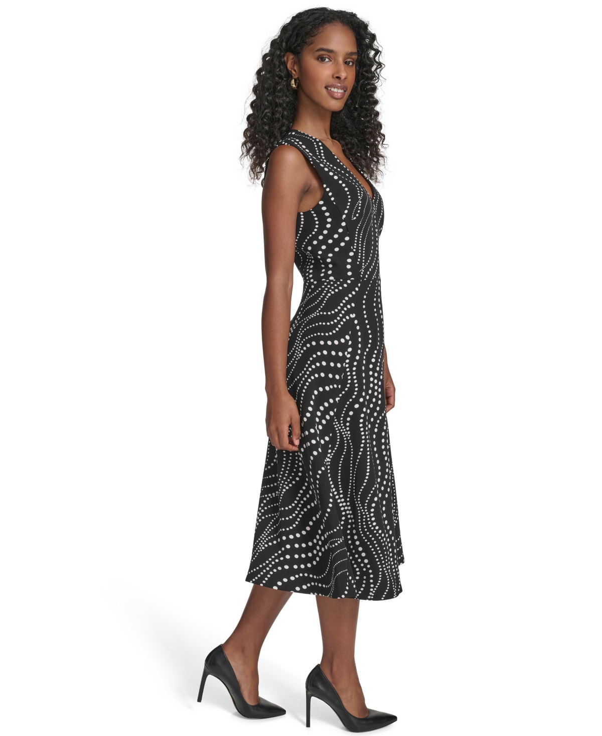 Tommy Hilfiger Women's Sleeveless Midi Fit and Flare Dress