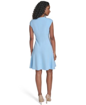 Women's V-Neck Fit and Flare Dress