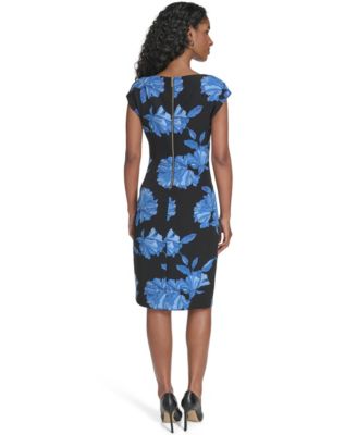 Women's Printed Cap Sleeve Shift Dress