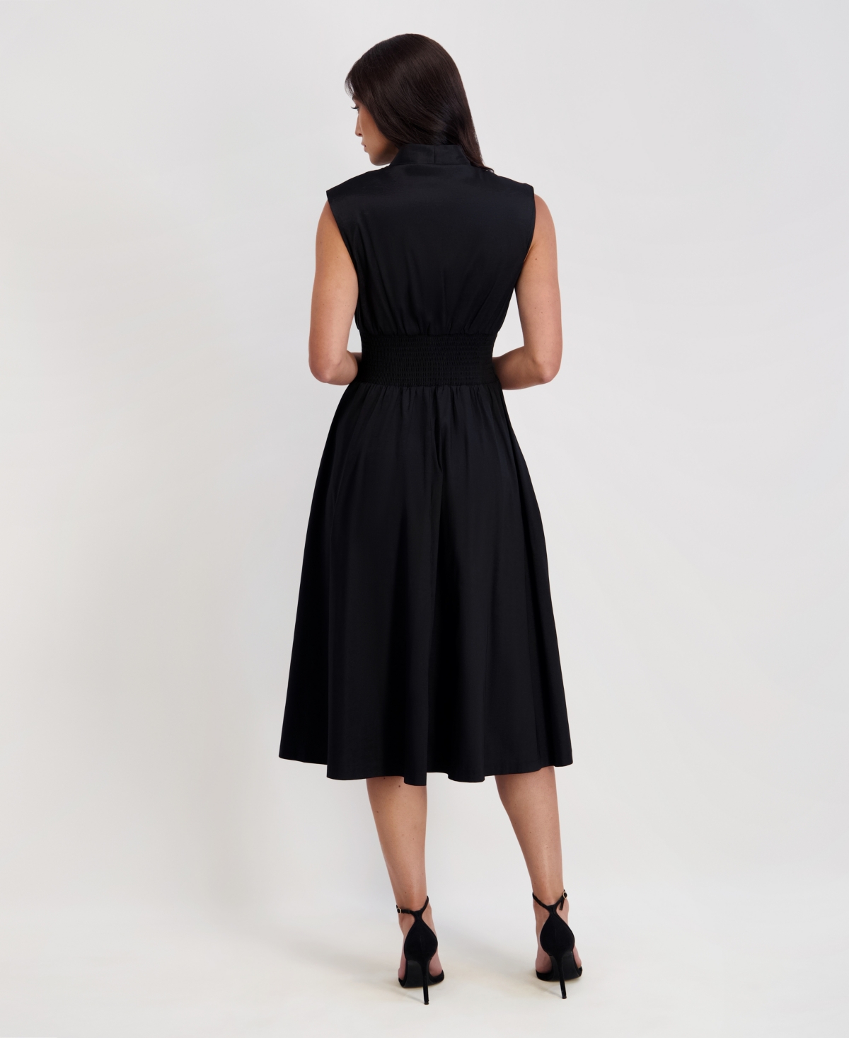 kensie Women's Taffeta V-Neck Midi Dress