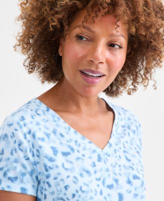 Petite Short-Sleeve Leopard Lovely T-Shirt, Macy's Exclusive