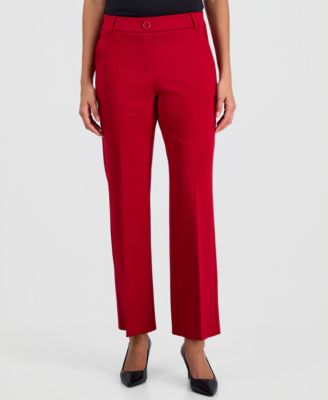 Women's Mid-Rise Pull-On Straight-Leg Pants, Regular & Petite