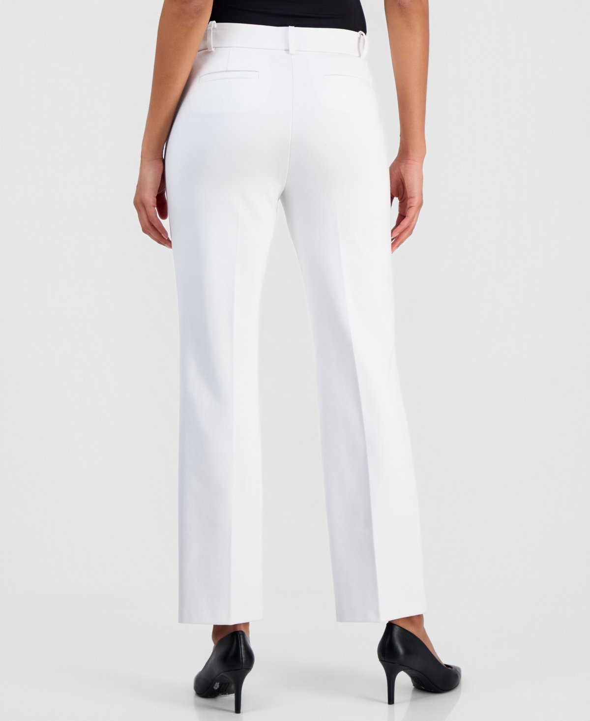 Kasper Women's Mid-rise Pull-on Straight-leg Pants, Regular & Petite In White