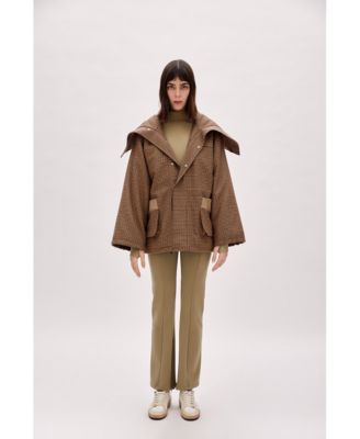 Women's Wool & Cashmere Blend Oversized Puffer Coat