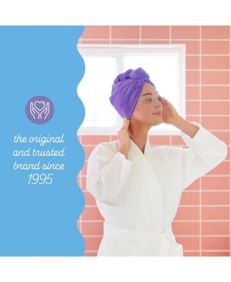 Microfiber Hair Towel Wrap, 2-Pack – Quick-dry turban for all hair types perfect for travel, home, women, men & kids
