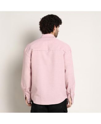 Men's Rose Pink Modular Solid Oversized Shirt