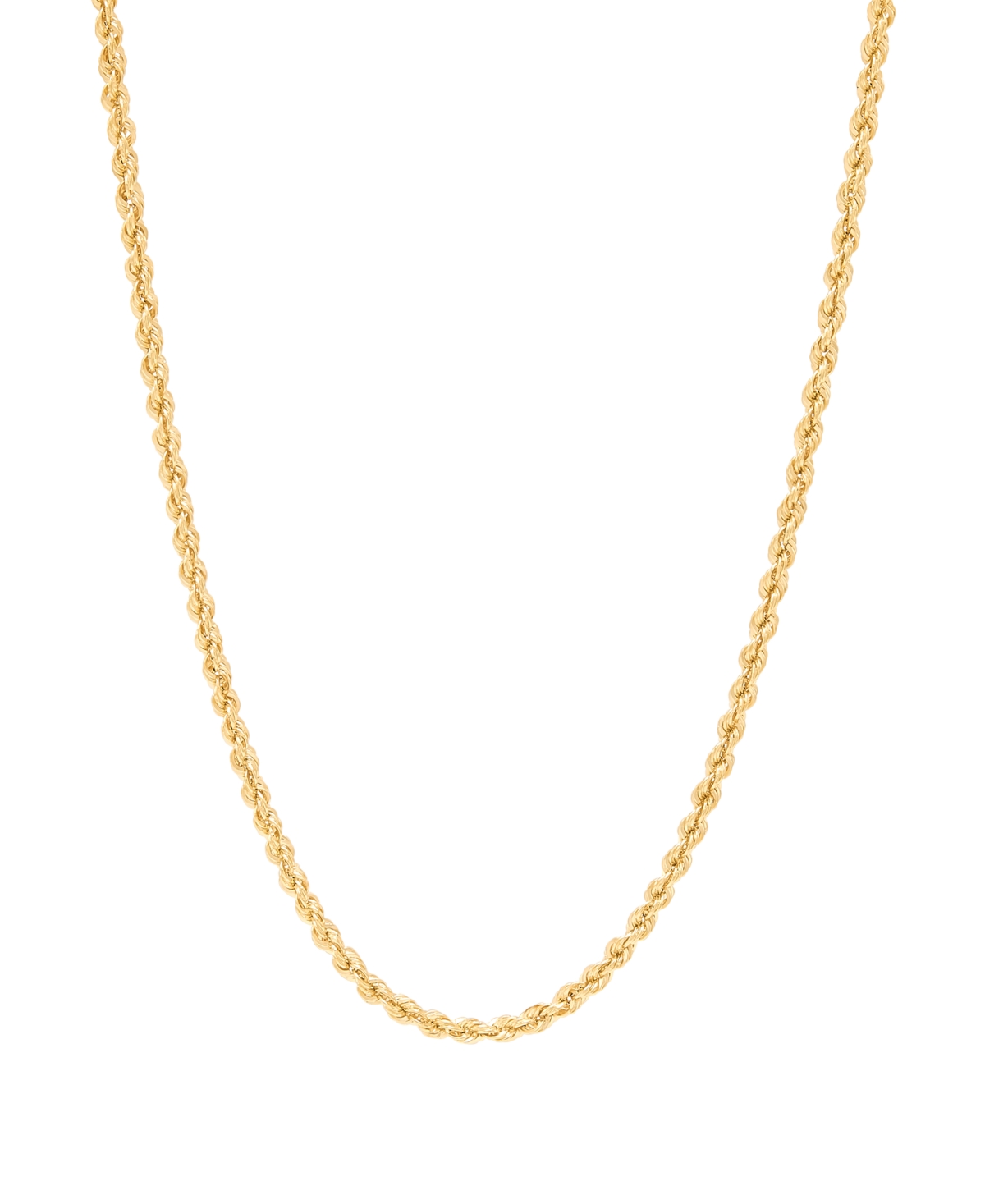 Macy's Glitter Rope Chain Necklace In 10k Yellow Gold In Gold