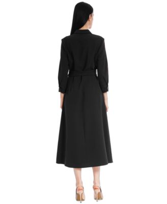 Women's Long-Sleeve Belted Shirtdress