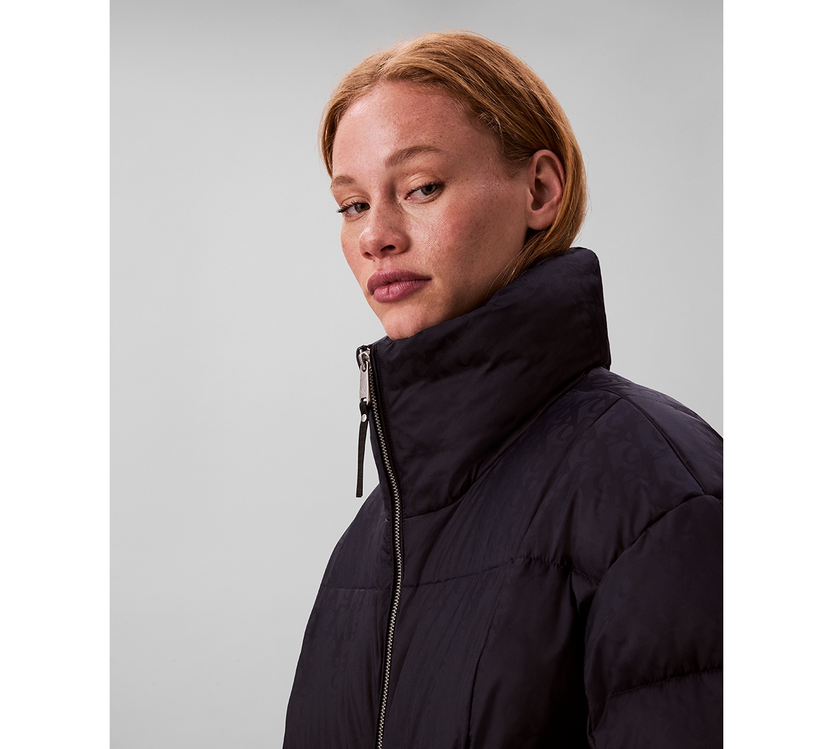 Calvin Klein Jeans Est.1978 Women's Monogram Puffer Long-sleeve Jacket In Blue
