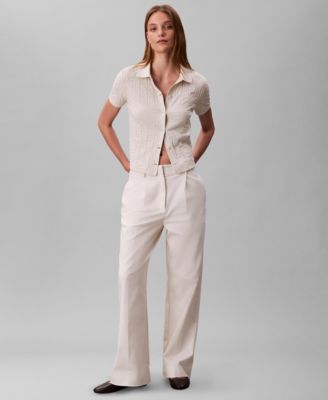 Women's Monogram Logo Jacquard Polo Top