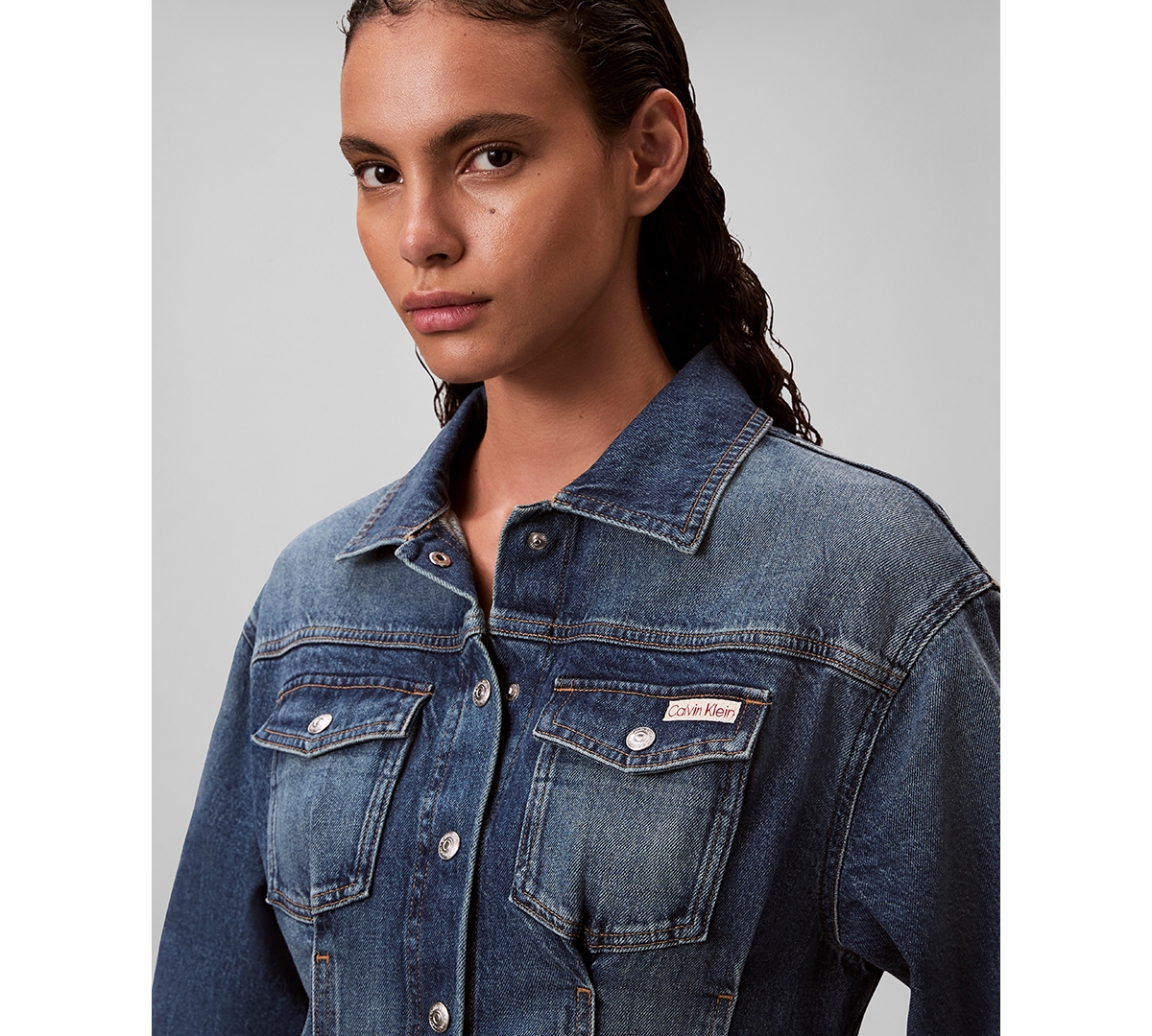 Calvin Klein Jeans Women's Long-Sleeve Mini Dress