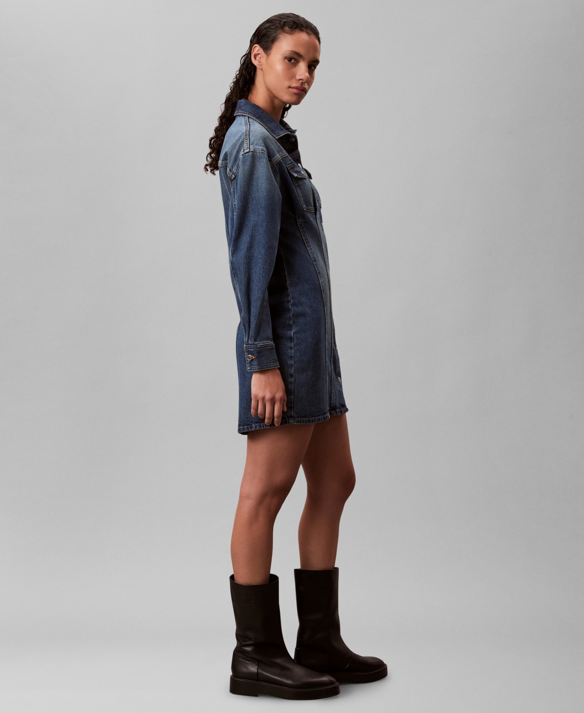 Calvin Klein Jeans Women's Long-Sleeve Mini Dress