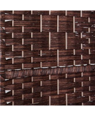 Folding 6-Panel Wicker Room Divider with Poplar Wood Frame and Dual Hinges, 106.3"x70.9"