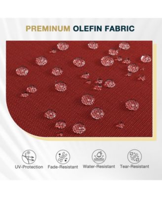 Patio Bench Cushion Outdoor Olefin Fabric Slipcover Sponge Foam 46.5” x 17.7” x 3”- Red