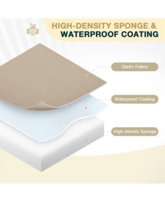 Patio Bench Cushion Outdoor Olefin Fabric Slipcover Sponge Foam 46.5” x 17.7” x 3”- Brown