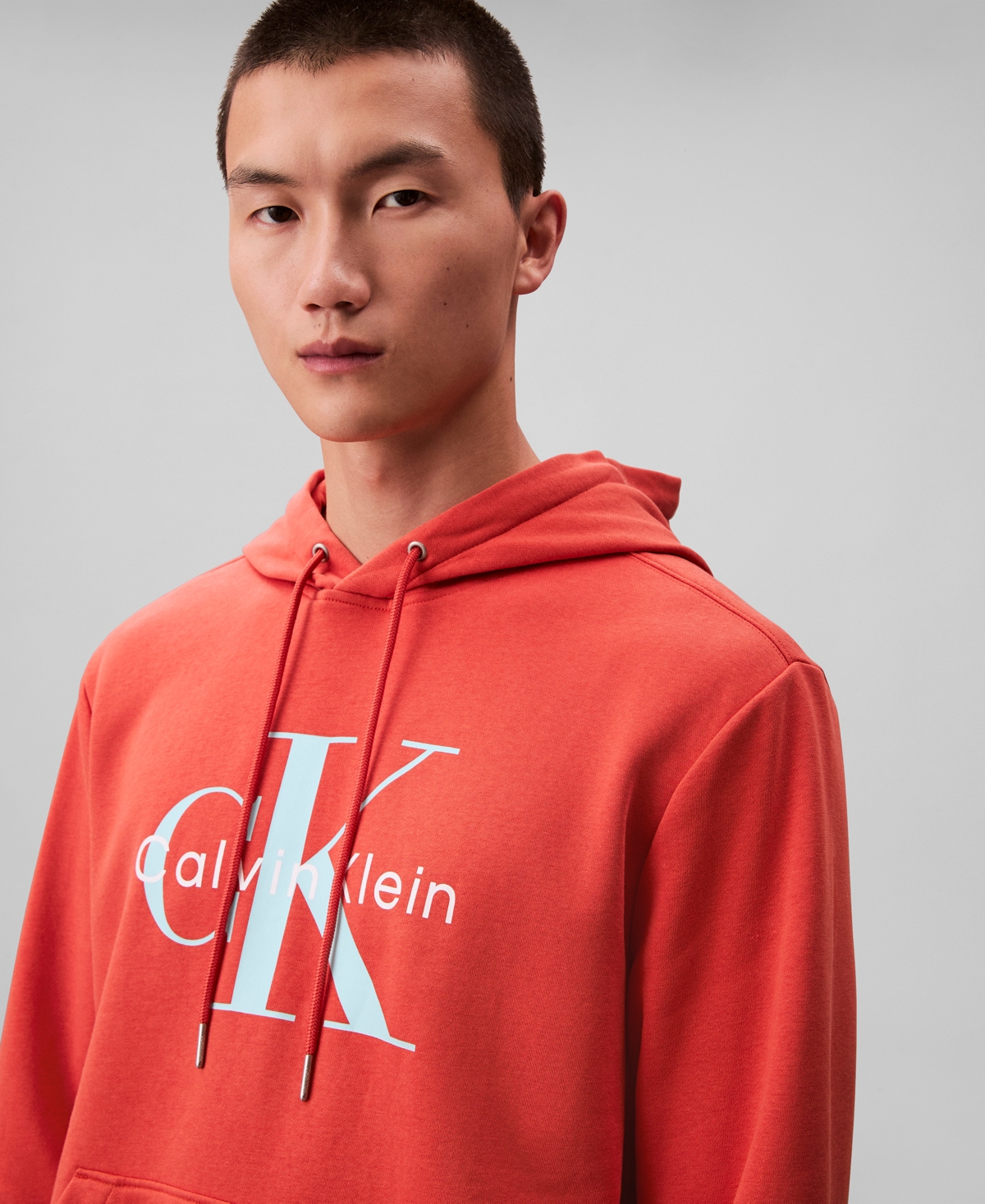 Calvin Klein Men's Monogram Logo Fleece Hoodie