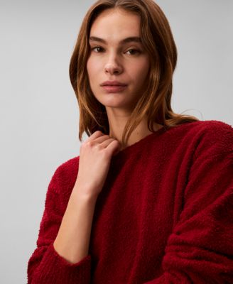 Women's Cropped Plush Lounge Sweatshirt- QS7341