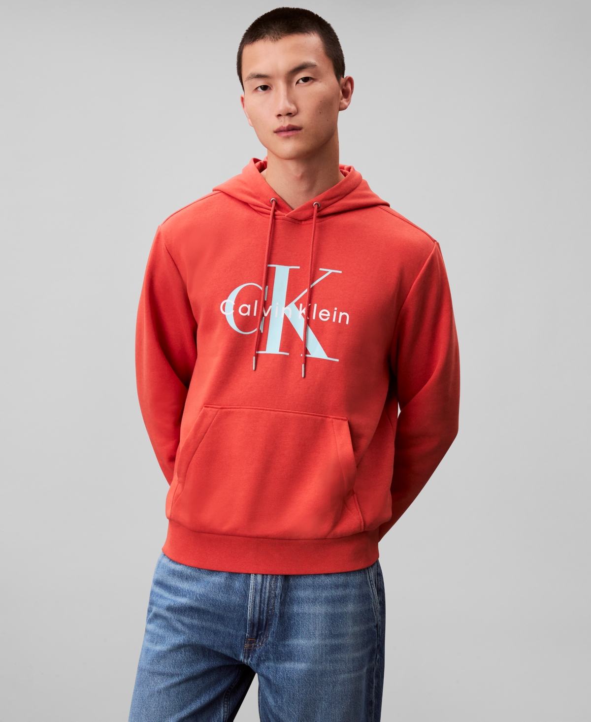 Calvin Klein Men's Monogram Logo Fleece Hoodie