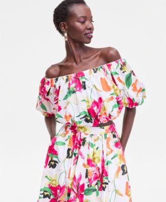 Women's Off-The-Shoulder Bubble-Hem Top, Macy's Exclusive 