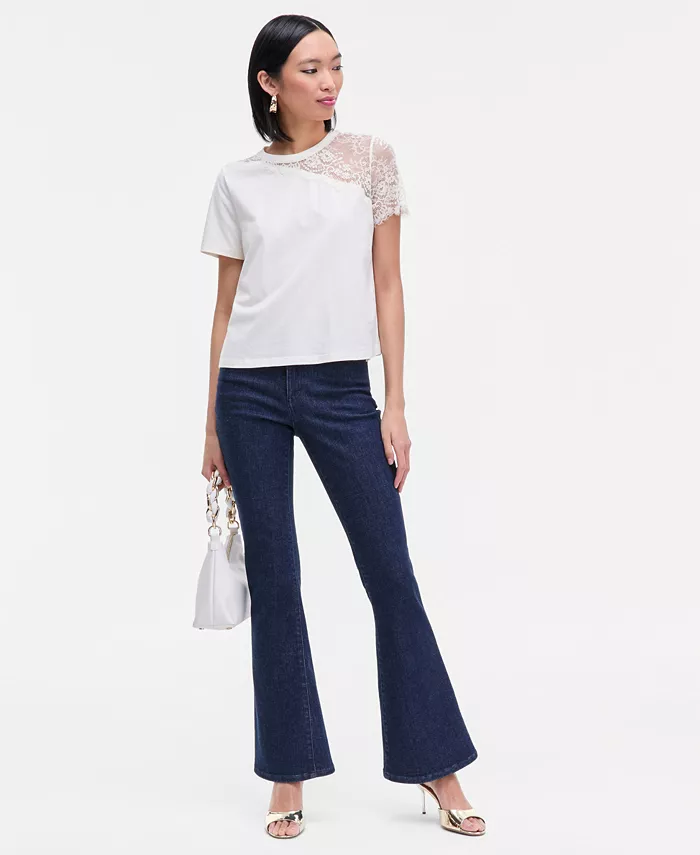 Women's Lace-Shoulder T-Shirt - thumbnail 7