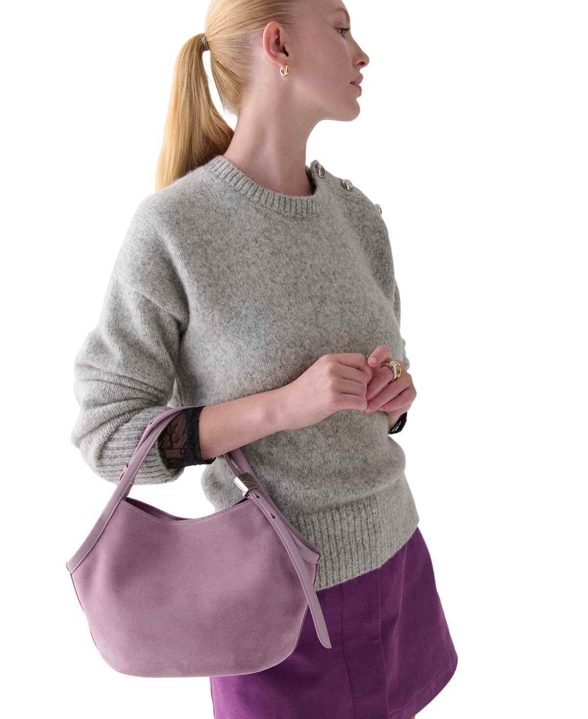 Kate Spade Deco Medium Suede Tulip Tote Bag